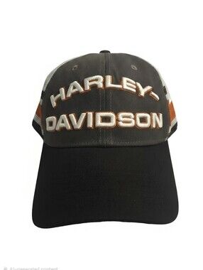 Harley-Davidson Black & Orange Mesh Baseball Cap